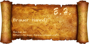 Brauer Hannó névjegykártya